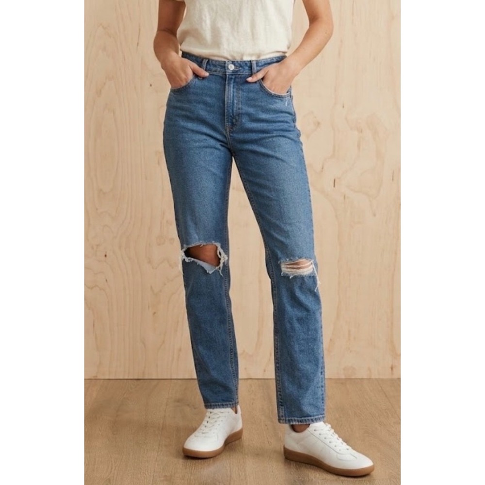 Abercrombie & Fitch‎ Curve Love Skinny High Rise Distressed Jeans Blue 28/6